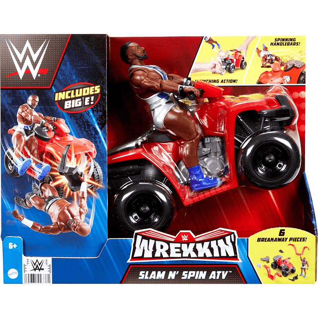 WWE Slam 'N Spin ATV Wrekkin Vehicle Breakaway ATV con WWE B