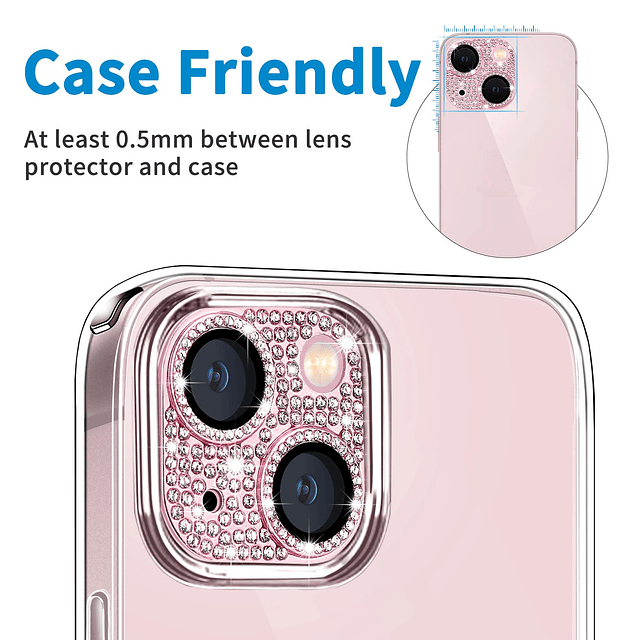 Diseñado para iPhone 15 y 15 Plus Protector de Lente de cáma