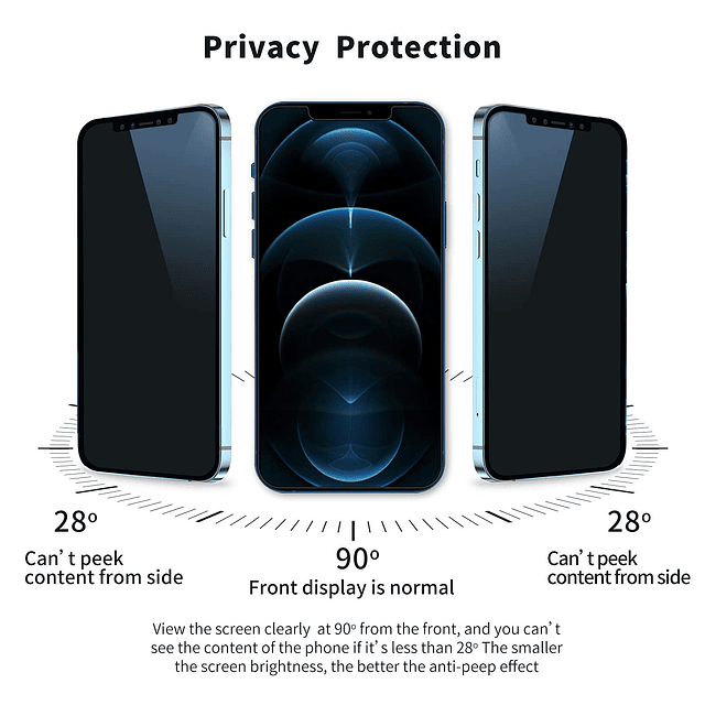 Protector de Pantalla de Privacidad Compatible con iPhone 12