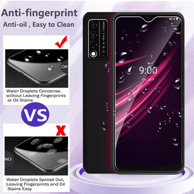 2+2 unidades para T-Mobile REVVL V+ 5G Protector de pantalla