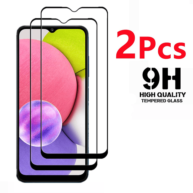 para Galaxy A03s Protector de Pantalla de Vidrio de Cobertur