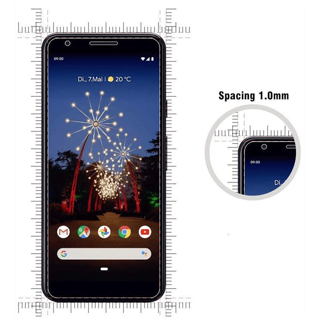 Para Google Pixel 3AXL Protector de pantalla ultrafino, 2 pi