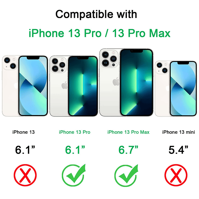 Compatible con iPhone 13 Pro y iPhone 13 Pro Max Protector d