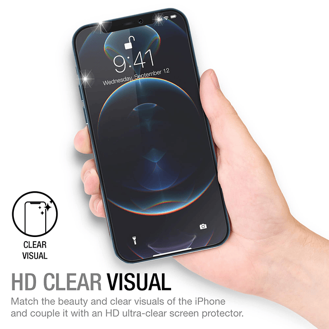 Protector de pantalla de vidrio diseñado para iPhone 12/12 P