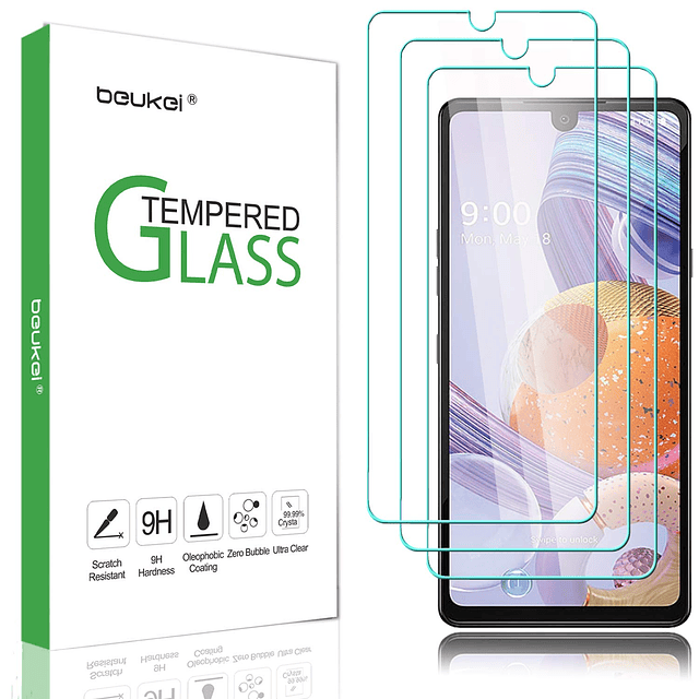 paquete de 3 para LG Stylo 6 Protector de pantalla de vidrio