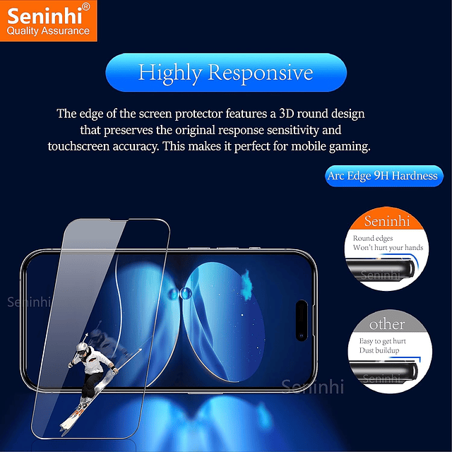 Seninhi 1+1+2Pack para iPhone 14 Pro 6.1 pulgadas Protector