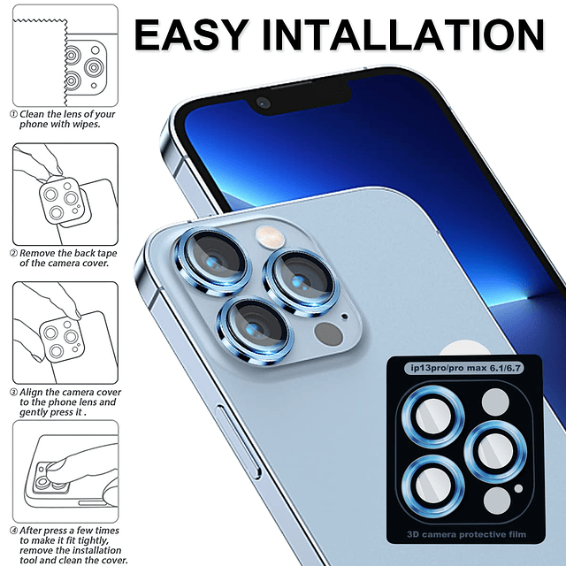 Protector de lente de cámara para iPhone 13 Pro 6.1 "y iPhon