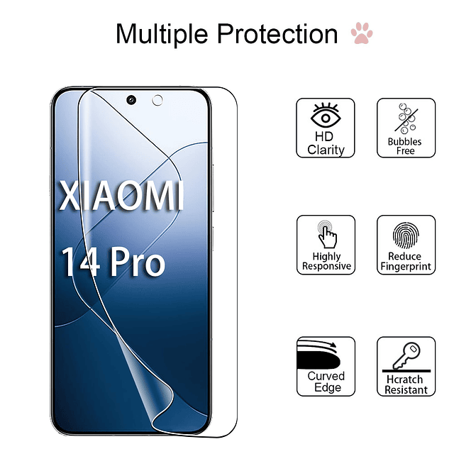 para Xiaomi 14 Pro 5G Protector de Pantalla Película de TPU