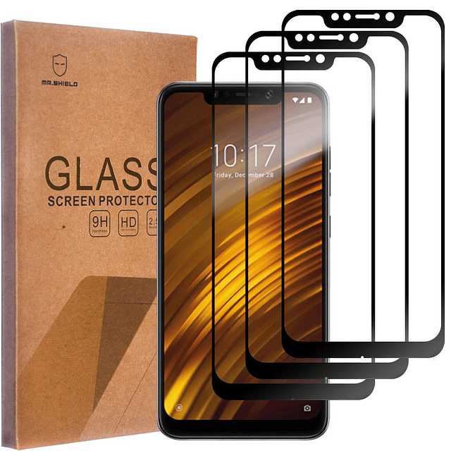 Paquete de 3 Diseñado para Xiaomi Pocophone F1 Vidrio Templa