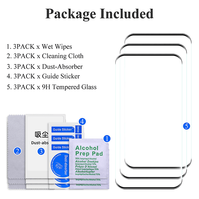 Paquete de 3 Protectores de Pantalla para Google Pixel 7 Pro