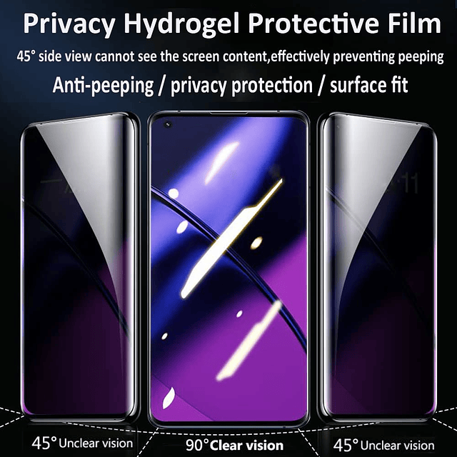 Protector de pantalla de privacidad de hidrogel compatible c