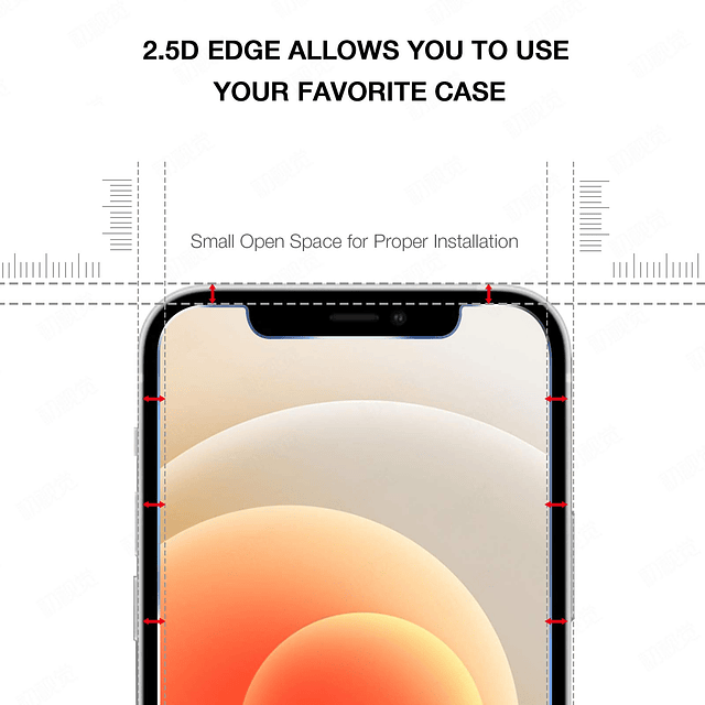 Protector de pantalla de vidrio templado para iPhone 12, iPh