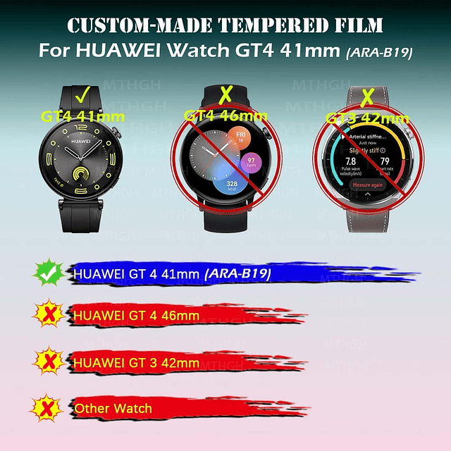 Protector de pantalla para HUAWEI Watch GT4 41 mm paquete de