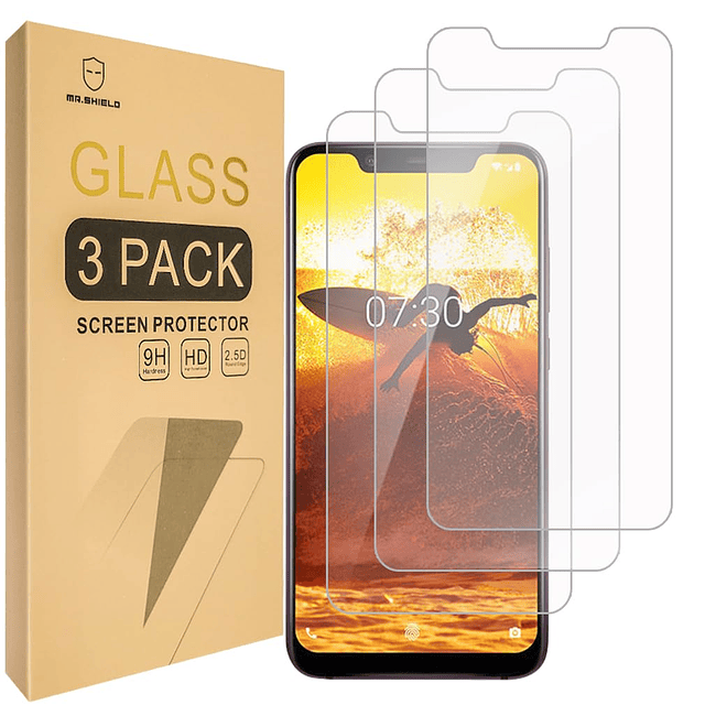 PAQUETE DE 3 Diseñado para Nokia 8.1 Vidrio templado Protect