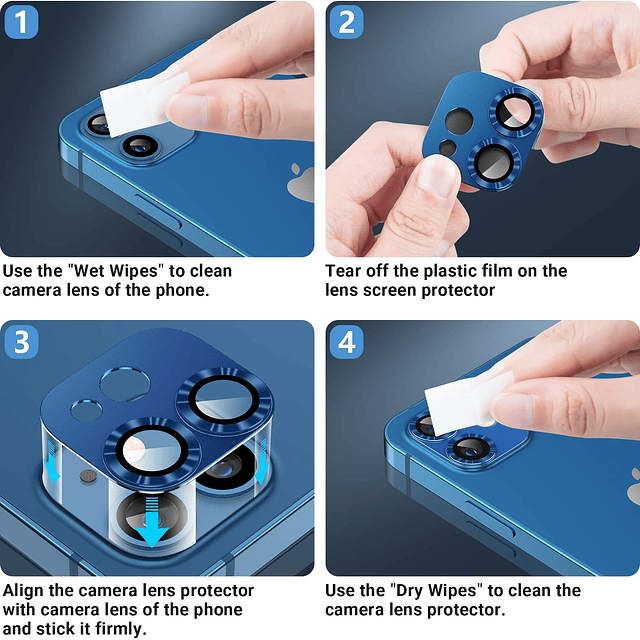 Paquete de 2 protectores de lente de cámara compatibles con