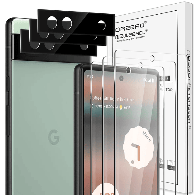 3+3 Compatible con Google Pixel 6a 5G, Pack de 3 Protectores