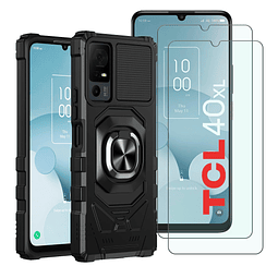 para funda de teléfono TCL 40XL, funda TCL 40XL con 2 protec