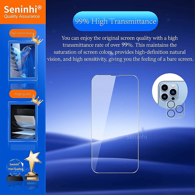 Seninhi 1+1+2Pack para iPhone 13 Pro MAX 6.7 pulgadas Protec