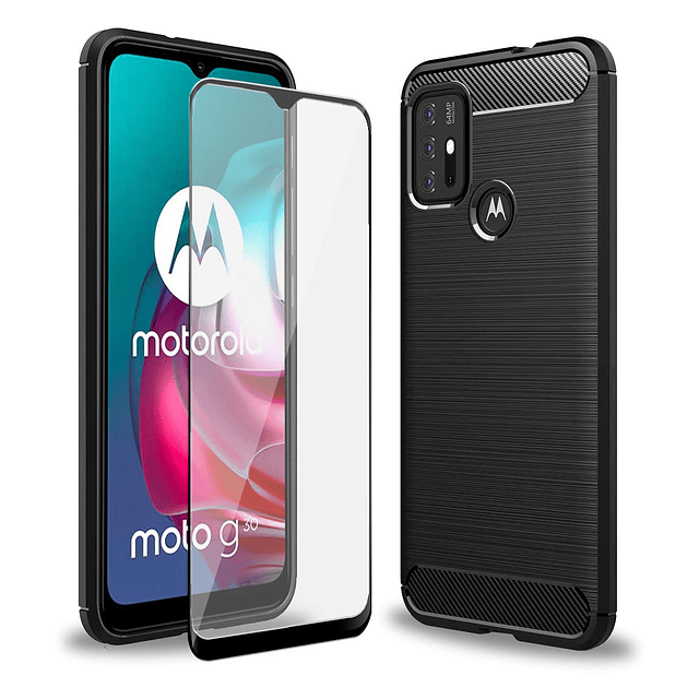 Funda con Protector de Pantalla para Motorola Moto G30, Eleg