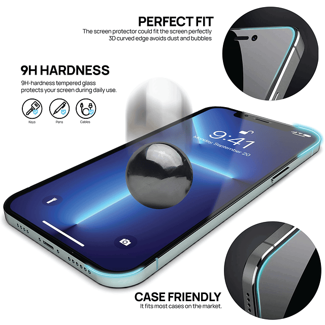 Protector de pantalla de vidrio mate para iPhone 14 Pro Max