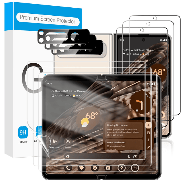 9 en 1 para Google Pixel Fold Protector de Pantalla Paquete