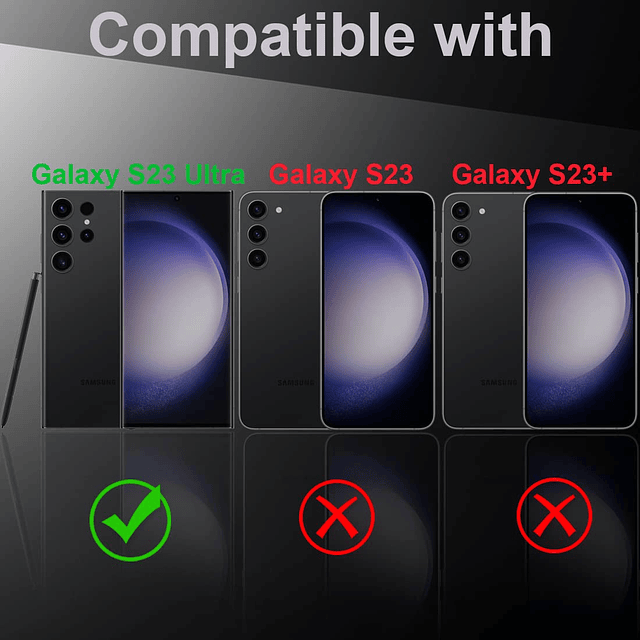 5+2 Compatible para Samsung Galaxy S23 Ultra Protector de le