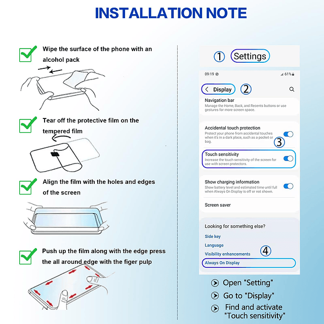 2 protectores de pantalla para Galaxy S9 con 1 paquete de pr