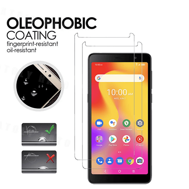 Protector de Pantalla para Alcatel TCL A3, 2 Piezas Dureza 9