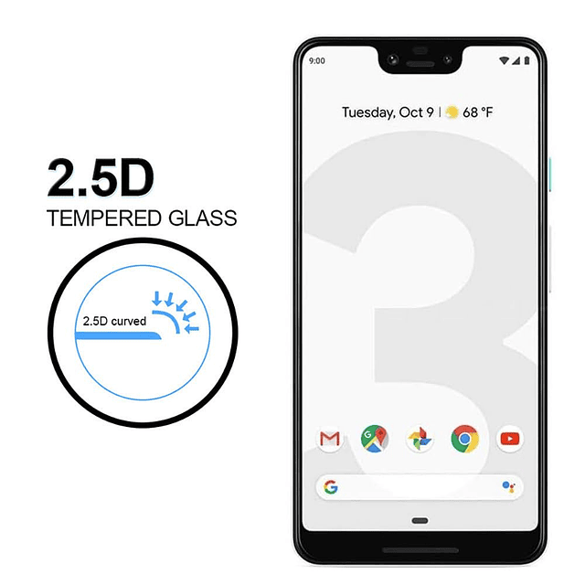 Protector de pantalla compatible con Google Pixel 3 XL 6,3 p