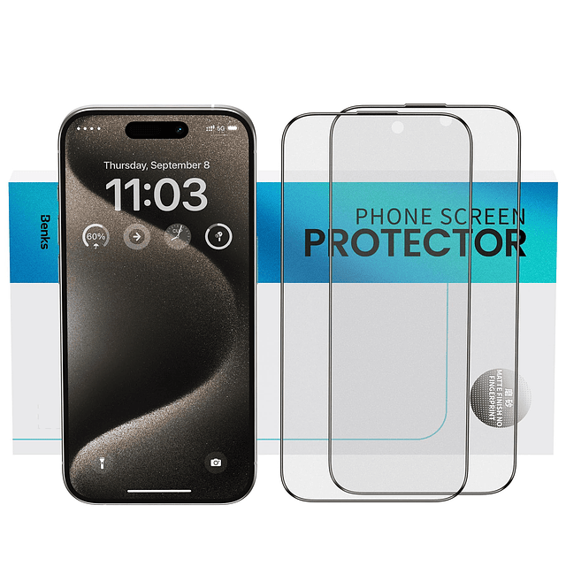 - Juego de 2 protectores de pantalla mate compatibles con iP