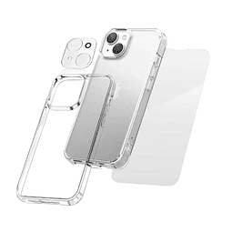 MYG Bazaar Funda protectora transparente 3 en 1 para iPhone