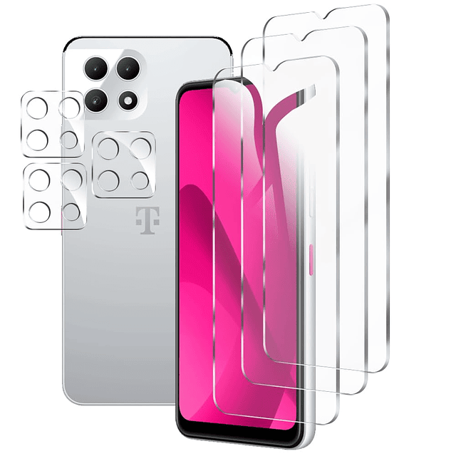 Paquete de 3+3 para t-mobile revvl 7 5G Protector de pantall