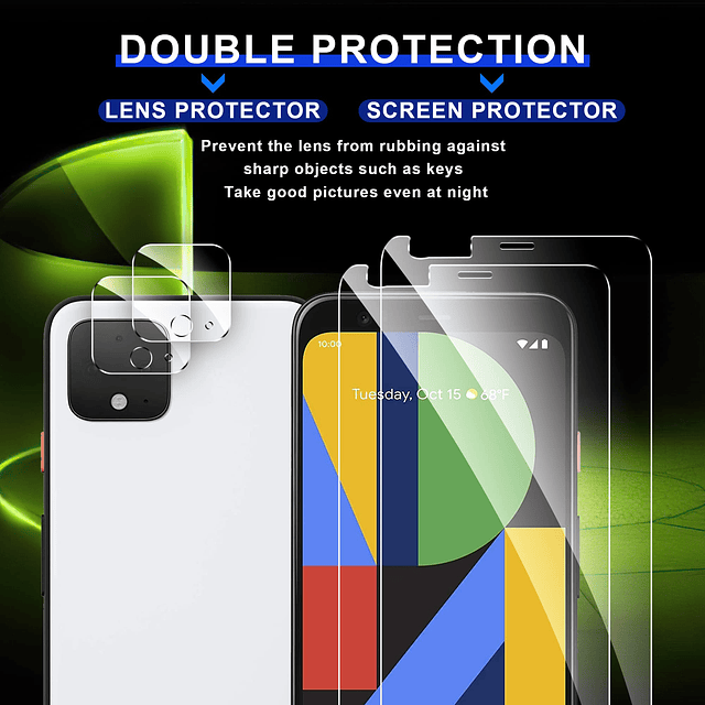 Paquete de 2 protectores de pantalla de vidrio templado para