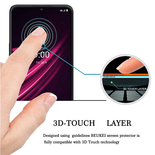 Beukei paquete de 3 Protector de pantalla de vidrio templado