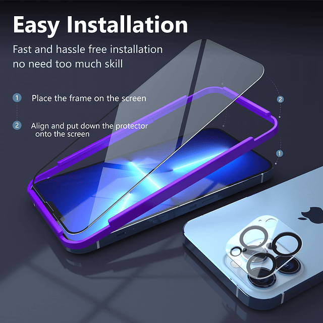 Paquete de 3 protectores de pantalla para iPhone 13 Pro Max