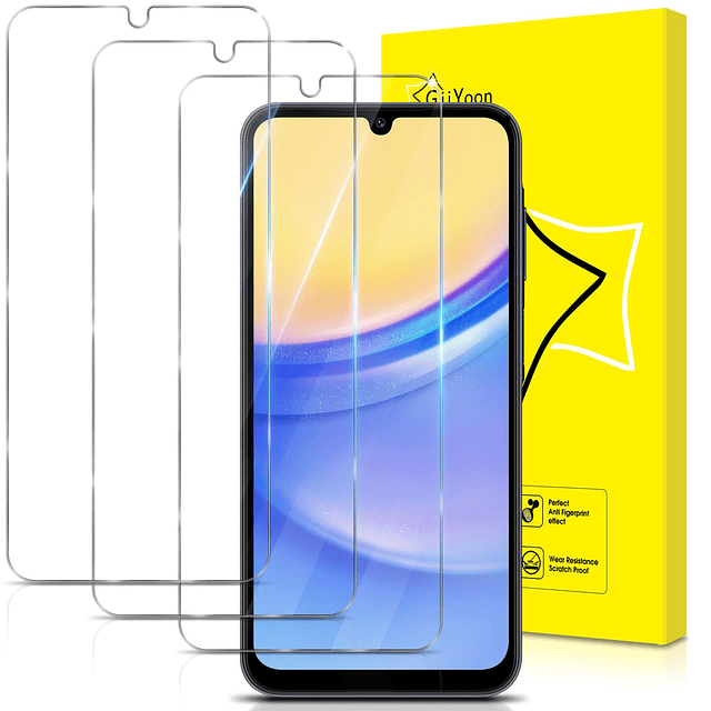 -3 PACK Protector de Pantalla para Samsung Galaxy A15 Vidrio