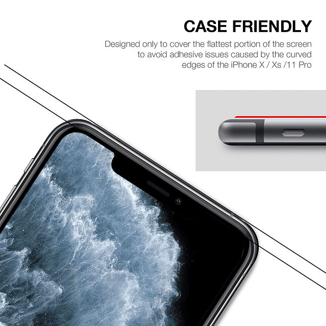 Protector de pantalla de vidrio templado para iPhone 11 Pro,