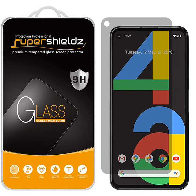 paquete de 2 diseñado para Google Pixel 4a Protector de pant