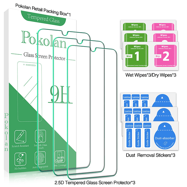 Paquete de 3 Protector de Pantalla Diseñado para Samsung Gal