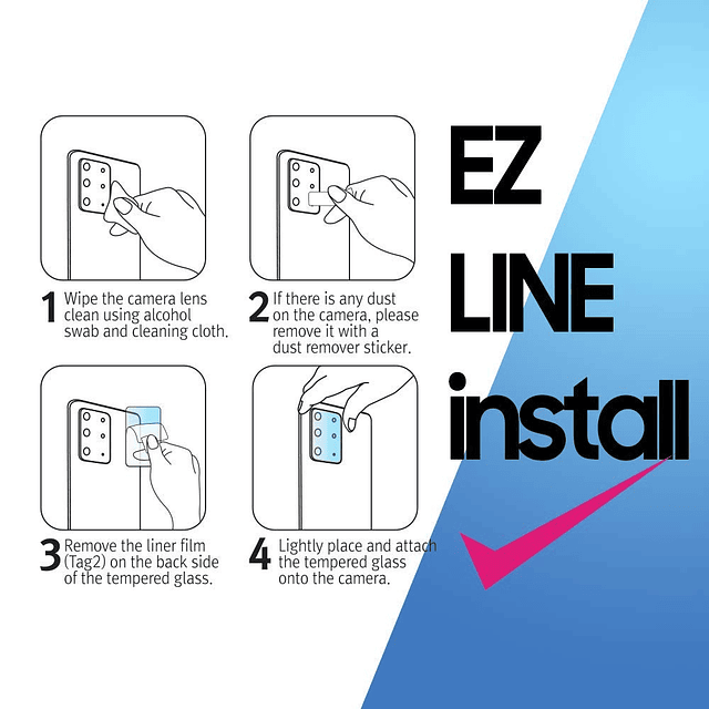 EZ Samsung Galaxy Note 20 Ultra Protector de cámara instalac
