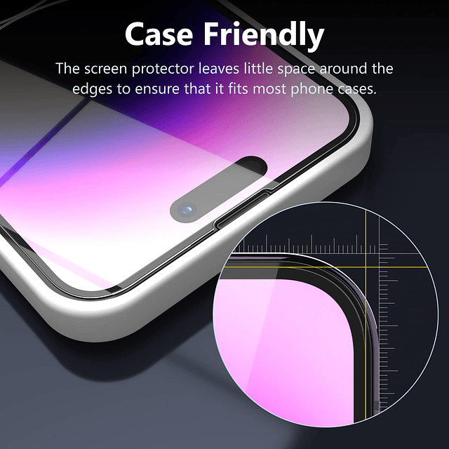 Paquete de 2 protectores de pantalla para iPhone 14 Pro de 6