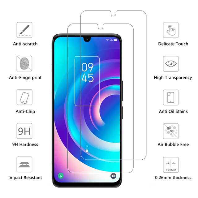 para TCL 30 5G HD Protector de pantalla transparente de vidr