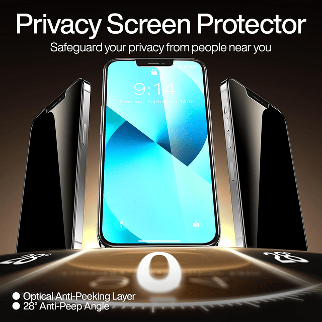 Paquete de 2 protectores de pantalla de privacidad para iPho