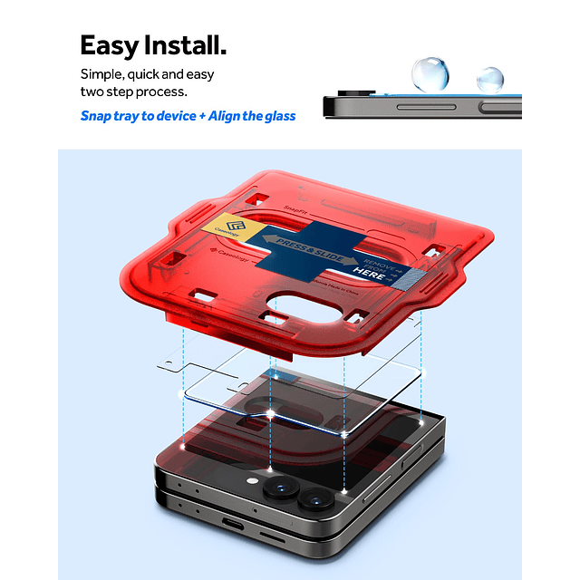 Snap Fit para Galaxy Z Flip 6 Protector de Pantalla Paquete
