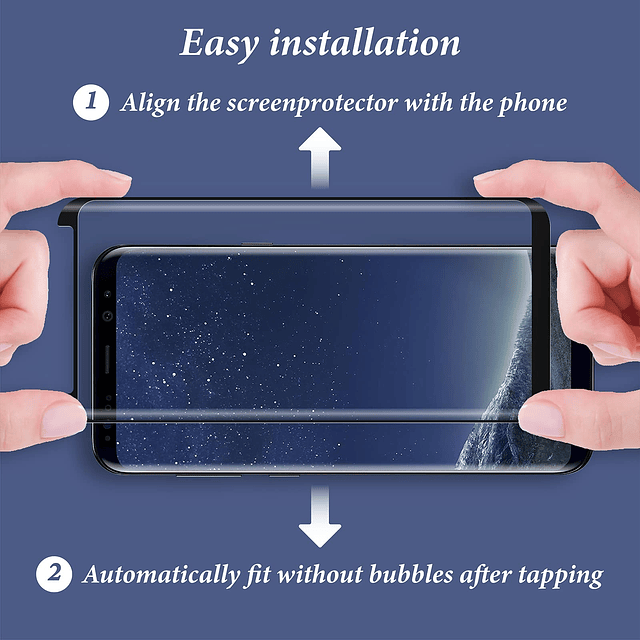 Paquete de 2 protectores de pantalla para Galaxy S8, curvo 3