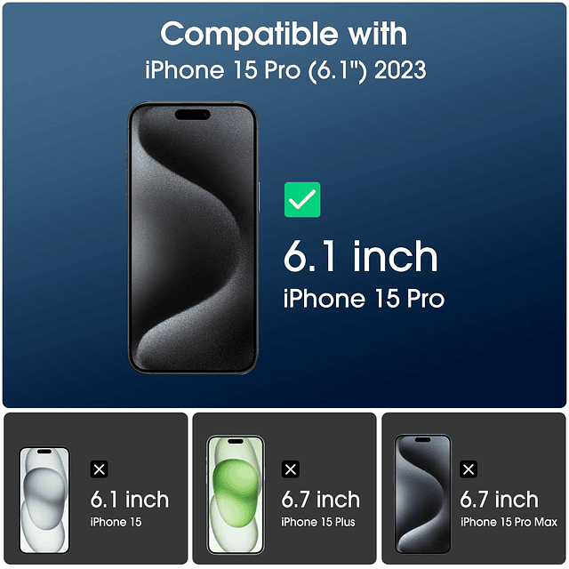 OneTouch 2+2 Pack compatible con iPhone 15 Pro Protector de