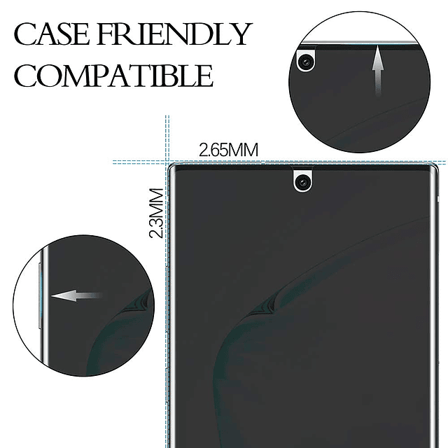 Paquete de 2 para Samsung Note 10 Protector de pantalla de p