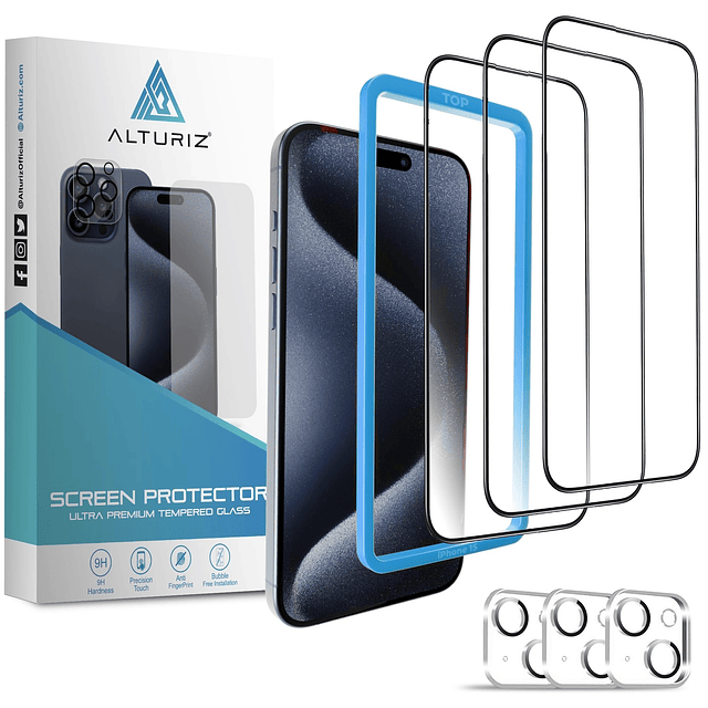 Paquete de 3 protectores de pantalla para iPhone 15 6,1 pulg