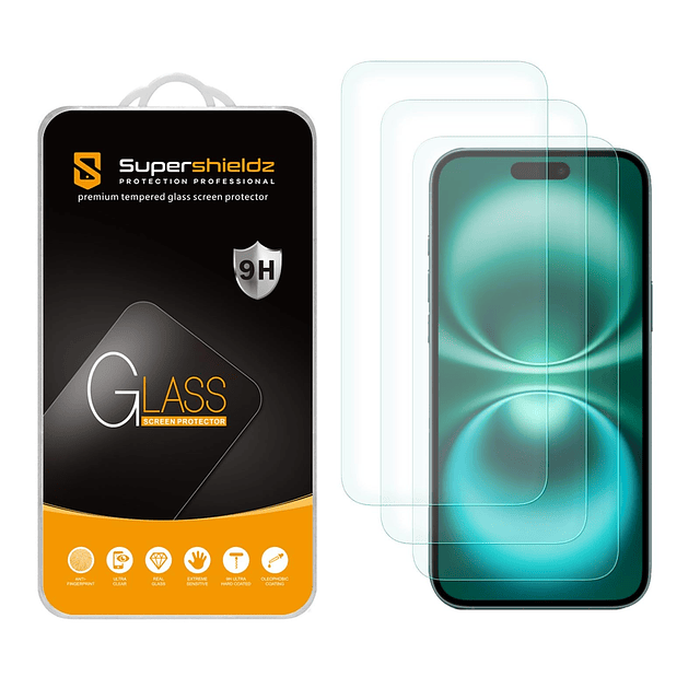 paquete de 3 diseñado para iPhone 16 / iPhone 15 6,1 pulgada