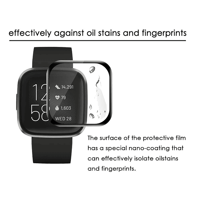 paquete de 3 compatible con protector de pantalla Fitbit Ver